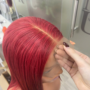 LINU Virgin Vietnamese Human Hair Lace Front <b>Long</b> Wine <b>Wig</b> Double Drawn 250% Density for Lace Base Multi-Color Options - Product Image 2