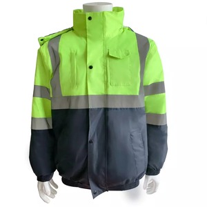 Veste longue haute visibilité fermeture à glissière cachée vêtements de sécurité réfléchis de haute qualité vestes de sécurité de Construction de 3m vestes d'hiver - Product Image 6
