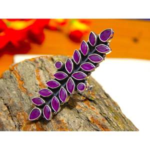 Anillo fino de Plata de Ley 925, Natural piedra preciosa de Rubí, múltiples piedras preciosas, regalo tradicional de aniversario de boda para su dedo largo - Product Image 1