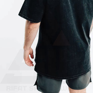 Camiseta de Hombre de Algodón 100%, Estilo Vintage, de Alta Calidad, Ecológica, Ligera, con Hombros Caídos, Lavado Ácido, Talla Grande, Manga Corta - Product Image 3