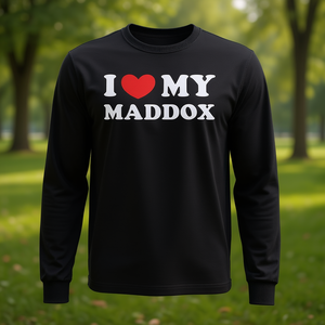 <b>I</b> Love My Maddox <b>I</b> <b>Heart</b> My Maddox Long Sleeve <b>T</b>-<b>Shirt</b> Stylish Promotional Clothing - Product Image 3
