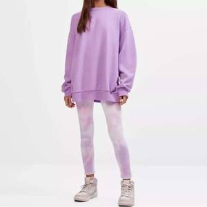 Winter Wear 2025 OEM 100% Cotton Fleece Sweatshirts Femmes Pas Cher Prix Plain Oversized Drop Shoulder Ladies Casual Sweatshirt - Product Image 3