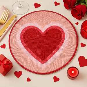 Beaded <b>Placemat</b> Handmade <b>Round</b> Charger for Luxury Dining & Holiday Decor Unique Piece Handmade Beaded, <b>Placemat</b>, Housewarming - Product Image 1