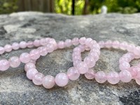 Bracelet en perles de quartz rose unisexe de qualité supérieure, 8 mm, pierre naturelle, style Feng Shui, thématique Amour, poli, pour la guérison