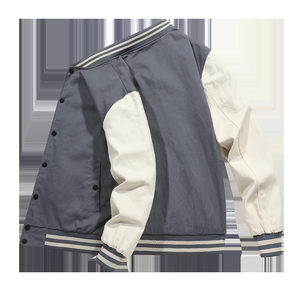 แจ็กเก็ตเบสบอลหนังผู้ชายสไตล์วินเทจสำหรับฤดูหนาวพิมพ์โลโก้ตามสั่งแบบผ้าใบของผู้ผลิต - Product Image 5