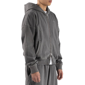 OEM algodón hombres gimnasio sudaderas con capucha pulóver cara completa cremallera impresión personalizada al por mayor en blanco cremallera completa Sudadera con capucha para el invierno - Product Image 4