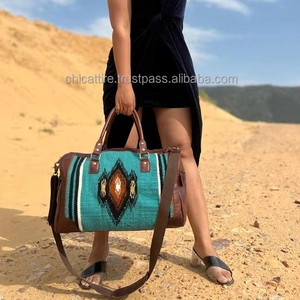 Navajo กระเป๋าหนังสไตล์ตะวันตก Aztec ดัฟเฟิลทำด้วยมือของชาวอินเดียใหม่ - Product Image 6