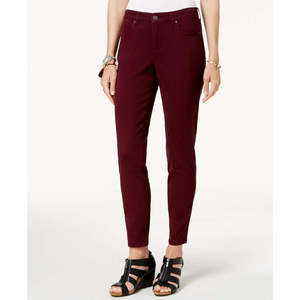 Jeans Skinny da Donna Style Co, Vestibilità Curvy, Denim Traspirante, Vita Media, Stile Boyfriend, Casual, Colore Vino, Disponibile fino alla 6XL - Product Image 1