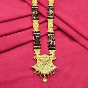 ขายส่ง24K Micro Gold แฟชั่น AD mangalutra, AD Stone mangalsutra ยาวพร้อมจี้ขนาดใหญ่, mangalsutra โฆษณางานแต่งงานแบบดั้งเดิม - Product Image 1