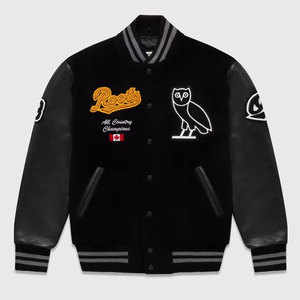 Chaqueta Varsity de Invierno Premium Personalizada, 100% Lana, Antibacteriana, Cuello Alto Completo, Resistente al Viento, Transpirable, con Capucha para Hombre - Product Image 5