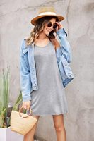 Chemise de nuit unie pour femme en coton satiné et élasthanne, manches courtes, taille élastique, respirante, confortable, légère et décontractée