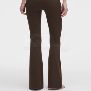Pantalon de jogging évasé à taille élastique, en tissu tricoté doux et respirant, écologique, séchage rapide, coupe ample, design confortable, idéal pour le yoga et le Pilates - Product Image 3