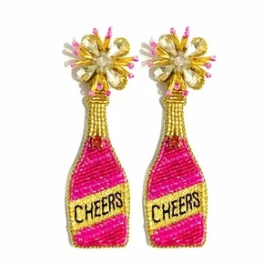 Pendientes Colgantes de Gallo con Cuentas, Diseño Étnico de Moda, Patrón Animal Rojo y Azul, Elegantes, de Aleación de Zinc y Resina, Joyería de Moda Unisex - Product Image 3