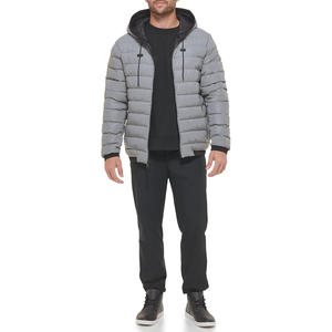 Veste à capuche matelassée pour hommes avec col haut vêtements d'extérieur d'hiver matelassés thermiques chauds pour hommes - Product Image 4