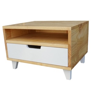 Mesita de Noche Minimalista de Madera y Esponja con 1 Cajón - Product Image 1