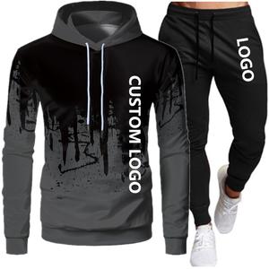 Vêtements d'hiver pour hommes Ensembles pour hommes Impression Set Fleece Zipper Sweatshirt Casual Sport Sweatpants Mens Tracksuits - Product Image 6