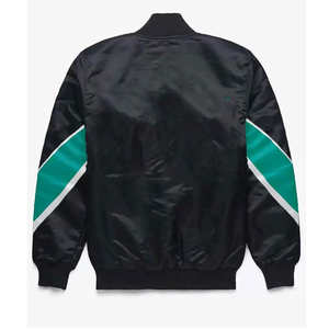 Veste de baseball Bomber en satin pour hommes, streetwear léger, col montant, imperméable et coupe-vent, vente en gros - Product Image 5