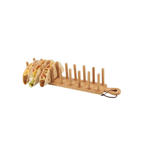 Plateau de support de taco en bois écologique Porte-taco pour les ustensiles de cuisine et les restaurants Taco de fête ou de restaurant - Product Image 6