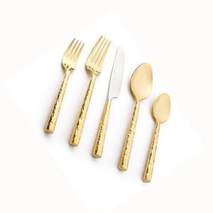 Gold Mirror Polishing Wholesale High Quality Hotel <b>Reusable</b> <b>Cutlery</b> Stainless Steel Spoon Fork Knife Wedding Flatware <b>Set</b> - Product Image 1