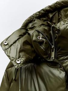 Veste d'hiver chaude pour femmes avec capuche coton épais automne poche ample surdimensionné vêtements d'extérieur nouvel an tricoté neige Parka - Product Image 5