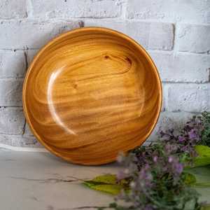 Juego de Tazones Artesanales de Madera de Acacia con Estampado de Esmalte de Lujo - Elegantes Tazones Ecológicos Aptos para Lavavajillas para Servir Comida y Regalos - Product Image 5