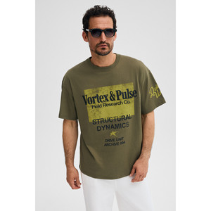 <span class=keywords><strong>COLINA</strong></span> T-shirt kaki à col rond imprimé en coton biologique 100 % pour homme, coupe classique - Product Image 1