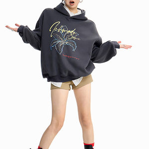 Sweat à capuche femme OEM décontracté polaire pour l'hiver sweat à capuche imprimé personnalisé sublimation grande taille pull chaud doux sweats à capuche style ample - Product Image 5