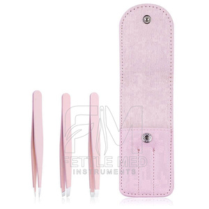 Juego de Pinzas para Cejas Profesionales de Acero Inoxidable, Diseño Moderno y de Lujo, Punta Inclinada, Precisión, Antiestáticas, Agarre Antideslizante, para Salón - Product Image 2