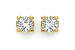 Boucles d'oreilles solitaires en diamant rond éthique de qualité supérieure 0,20 CTTW, idéales pour les tenues de mariée, les cadeaux romantiques et les looks élégants au quotidien - Product Image 3