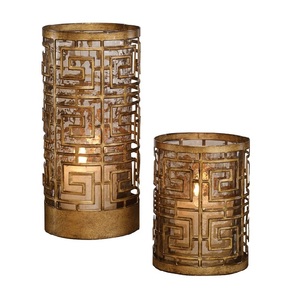 Fabricación y proveedor Portavelas de metal Color Pieza única Centro Negro y oro Decorativo Portavelas de metal hecho a mano - Product Image 4