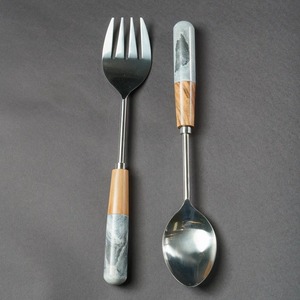 Classic Brass Handle <b>Salad</b> <b>Server</b> Set Timeless Dining Serving Utensil Decorative Kitchenware - Product Image 4