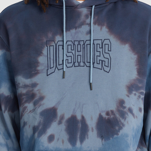 เสื้อฮู้ดผู้ชายพิมพ์ลายโลโก้ MensShoes สีน้ำเงินลายมัดย้อมลายเกลียว มีเชือกผูก ฮู้ดแบบมีกระเป๋าจิงโจ้ สไตล์ลำลองสตรีทแวร์ - Product Image 5