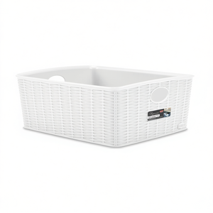 Stefanplast ELEGANCE High Wastebasket 36x29x13cm White Storage <b>Basket</b> - Product Image 2