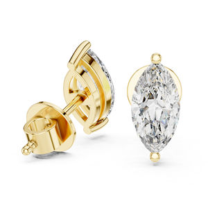 Pendientes de Diamantes Cultivados en Laboratorio con Corte Marquesa en Oro Blanco de 14K para Mujer |   Pendientes para Uso Diario |   Diamante Cultivado Nuevo - Product Image 3