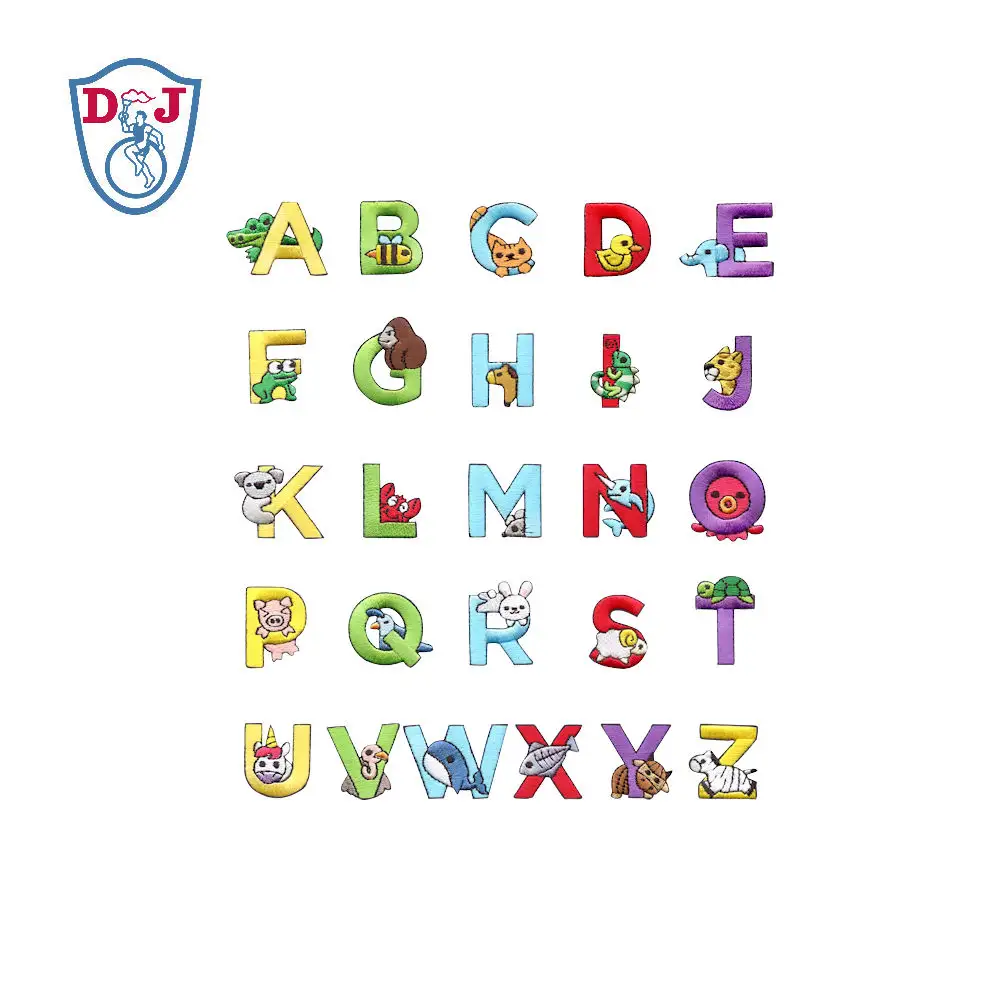 Adesivos de letras do alfabeto, adesivos de 26 letras bordados com nome personalizado, roupas de equipe personalizada