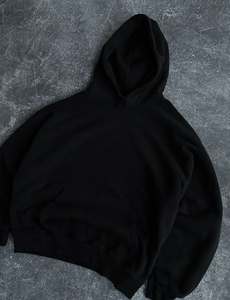 Wholesale Unisex Winter Pullover <b>Fleece</b> Oversize Hoodies in Plus Size for Men Custom Solid <b>Black</b> Color and Simple Design Hoodie - Product Image 3