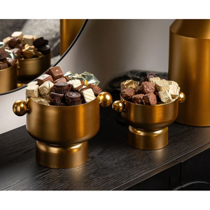 Design merveilleux décoration de la maison chocolat doux bol de service mariages traiteur bol Dessert affichage en métal bol rond - Product Image 1