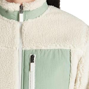 Veste polaire à manches longues pour femmes OEM fermeture éclair complète personnalisée vêtements d'hiver top ventes blocs de couleur coton rempli vente en gros - Product Image 5