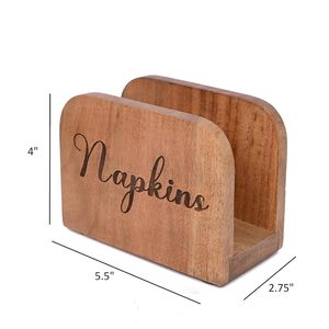 Acacia Wood Napkin <b>Holders</b> for <b>Kitchen</b> Napkin Storage Dispenser with logo for <b>Kitchen</b>, Dining Room Table Decor <b>Tissue</b> <b>Holder</b> - Product Image 2