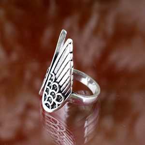 Fashion Hot Feather Wing <b>Couple</b> Brass <b>Ring</b> Vintage Silver Plated <b>Ring</b> Hip hop Opening Angel Wing <b>Rings</b> Wholesale <b>Ring</b> For Women - Product Image 3
