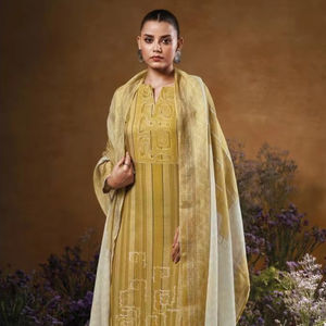 ผ้าคอตตอนพิมพ์ลายปักสไตล์ซาลวาร์ Kameez แคตตาล็อกแบบเต็มชุดสำหรับงานปาร์ตี้สไตล์อินเดียเสื้อผ้าปากีสถาน - Product Image 1