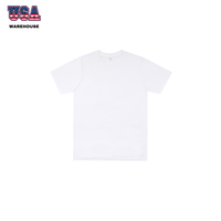 USA Warehouse Ships Fast 100% Polyester Sublimation Blanks T-shirts O-Neck Collar 180 Grammes Poids du tissu Prêt à expédier