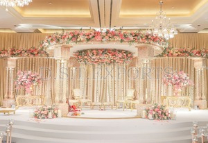 Al Aire Libre boda india Jhronka pilares Mandap Venta caliente boda hindú fibra blanca pilares Mandapam fabricante grandes eventos EE. UU. - Product Image 4