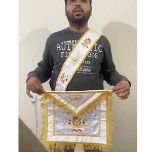 Masonic regalia ชุดเดรสปักลายสก๊อต33องศาผ้ากันเปื้อนอิฐ100% lambskin และ CHAIN COLLAR ฟรี jewge - Product Image 3