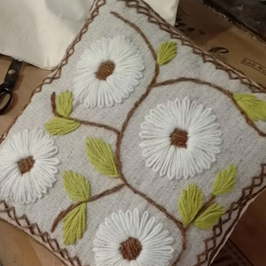 Handmade Macrame Cotton Knitting Cushion <b>Cover</b> with Magnetic Portrait Embroidery Boho Decorative Throw Pillow <b>for</b> <b>Sofa</b> Bedroom - Product Image 5