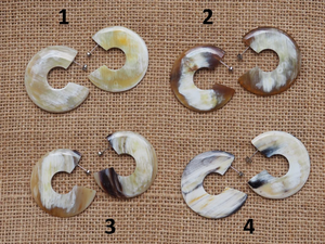 Pendientes de Búfalo de Estilo Vintage hechos a mano con cuerno de origen ético, joyería natural de moda - Product Image 3