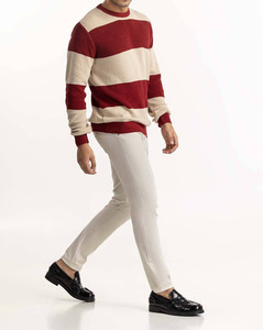 Pulls respirants pour hommes ODM coton blanc sweats unis matériaux originaux pull hommes sueur porter O cou chandails - Product Image 3