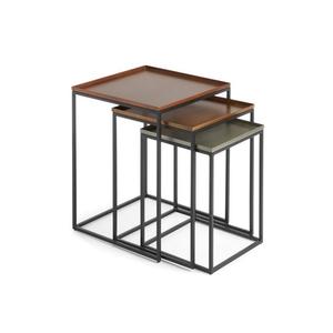 Iron <b>Side</b> <b>Table</b> Set of 3 Pieces Square <b>Tray</b> Top Design With Different Colour for Living Room and Bedroom Furniture - Product Image 1