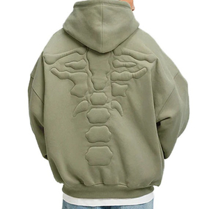 Sudaderas con capucha lavadas con ácido de gran tamaño para hombre Vintage Heavyweight 100% algodón Drop Shoulder Pullover Streetwear Sudadera con capucha para hombres - Product Image 5