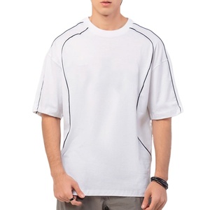 T-shirt ample en toile de soie/coton 210 g/m² coupe régulière, col rond, couleur unie, respirant, séchage rapide, prix bas, vente en gros - Product Image 4